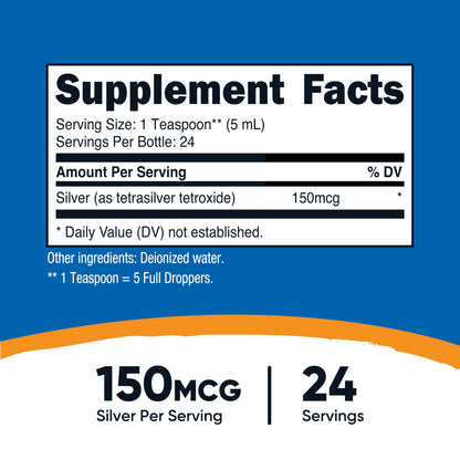 Nutricost Colloidal Silver 4oz – Bio-Active, Cobalt Blue Glass Bottles