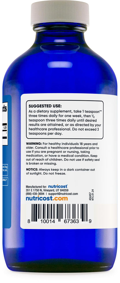 Nutricost Colloidal Silver 8oz – Cobalt Blue Glass Bottles | Bio-Active