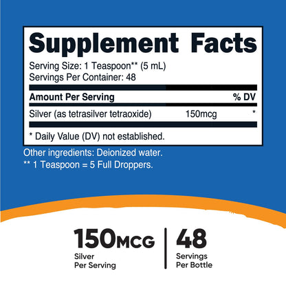 Nutricost Colloidal Silver 8oz – Cobalt Blue Glass Bottles | Bio-Active