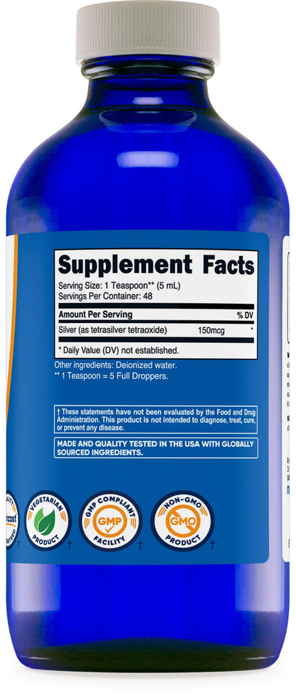 Nutricost Colloidal Silver 8oz – Cobalt Blue Glass Bottles | Bio-Active