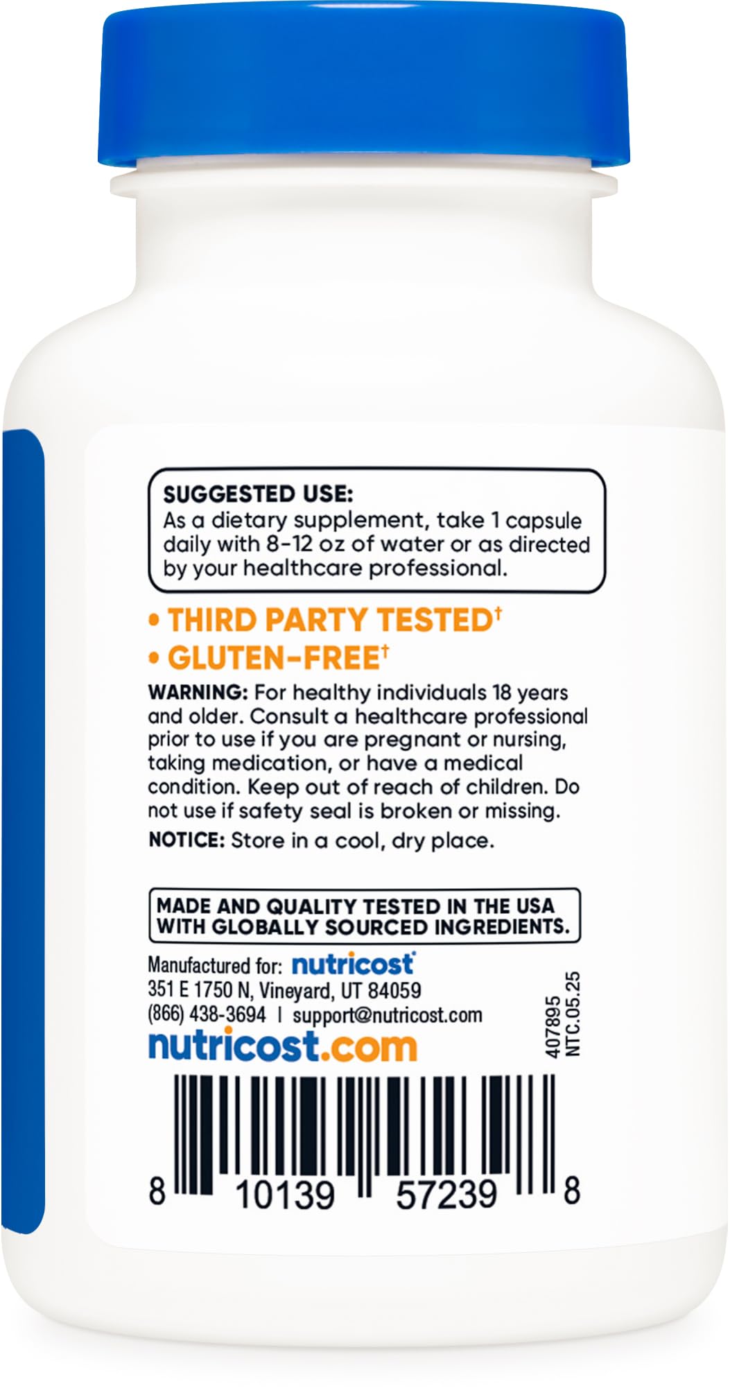 Nutricost Copper Glycinate Capsules – 120 Count, 3 mg Copper per Serving | Non-GMO & Vegan