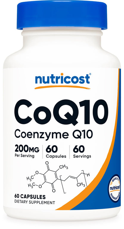 Nutricost CoQ10 200mg - 60 Vegetarian Capsules | High Absorption, Non-GMO