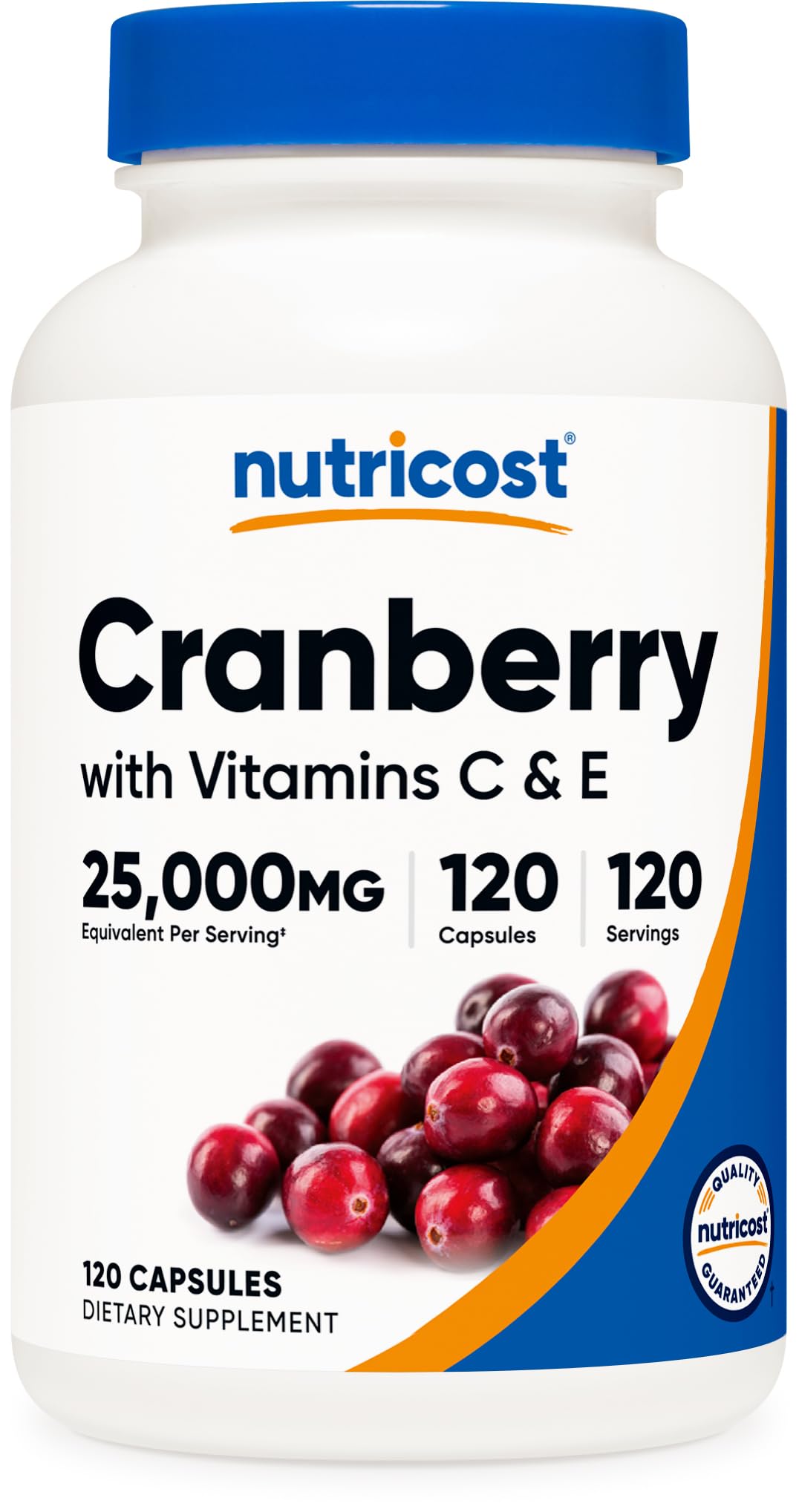 Nutricost Cranberry Extract 25,000mg (120 Capsules) with Vitamin C & Vitamin E