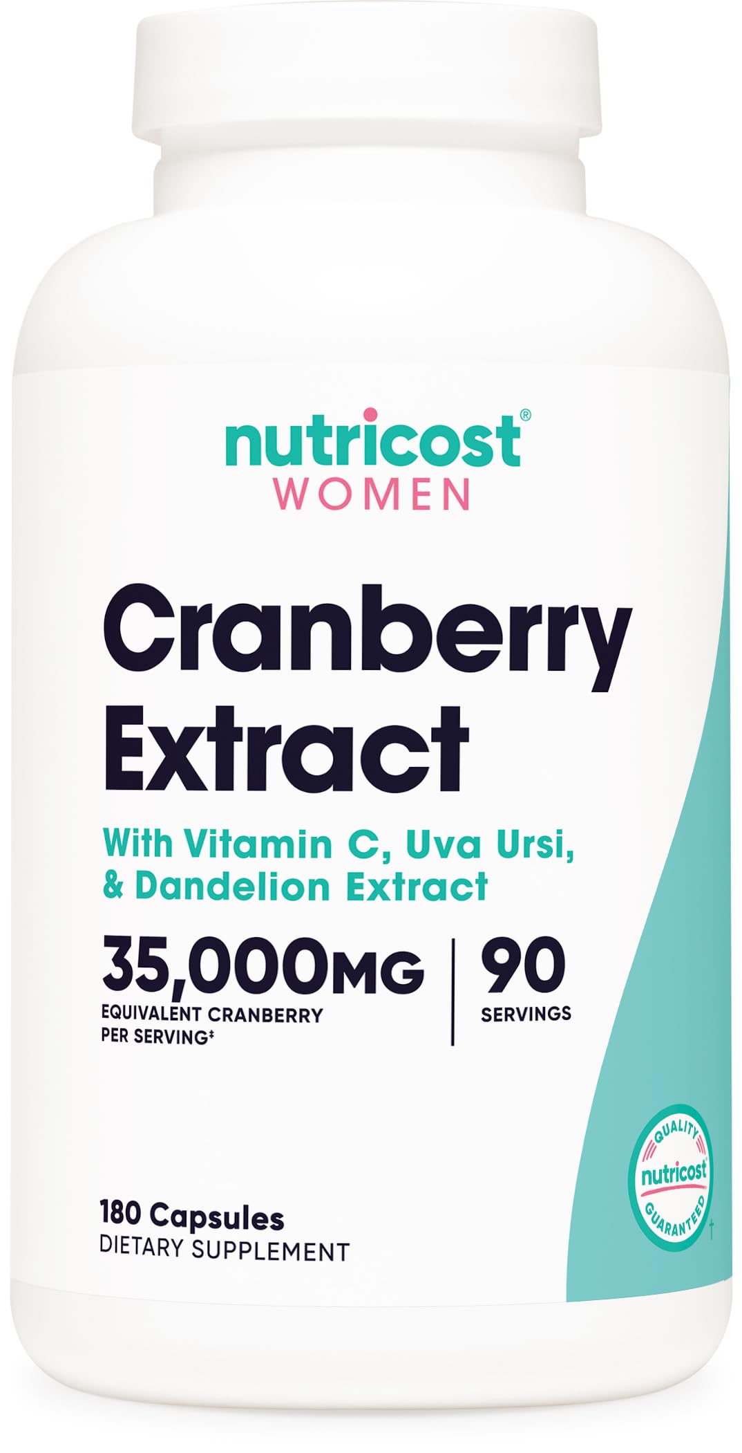 Nutricost Cranberry Extract for Women (35,000mg Equivalent) - 180 Capsules | Vitamin C, Uva Ursi & Dandelion Root