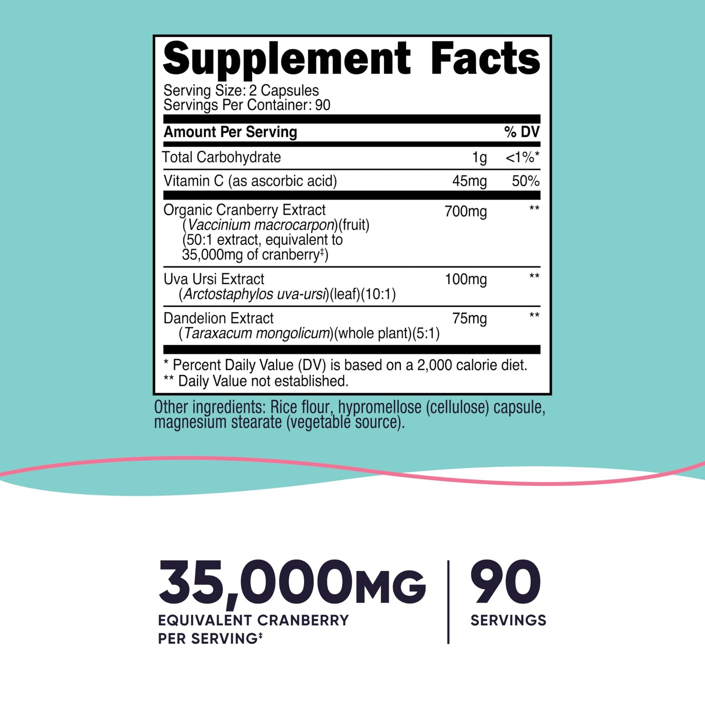 Nutricost Cranberry Extract for Women (35,000mg Equivalent) - 180 Capsules | Vitamin C, Uva Ursi & Dandelion Root