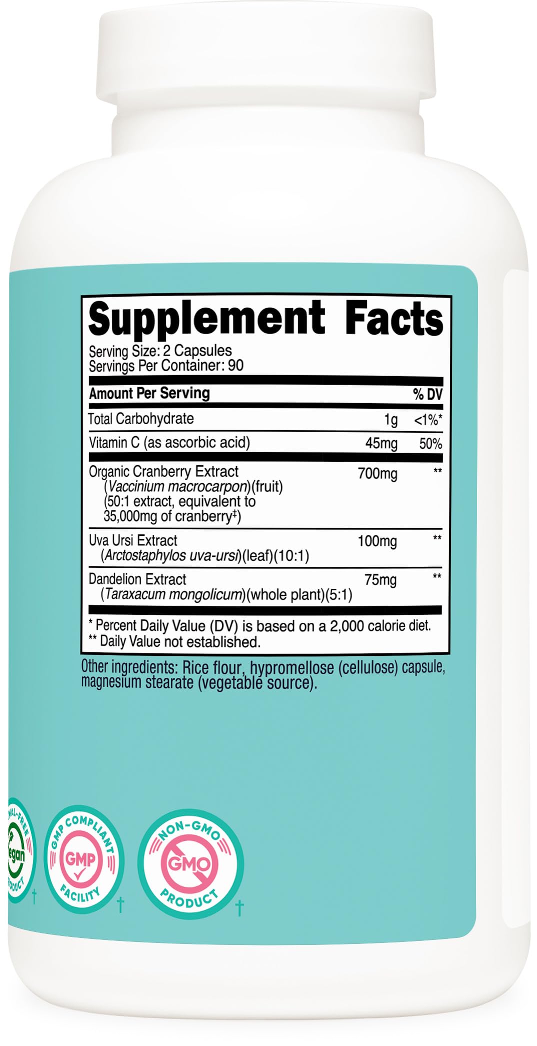 Nutricost Cranberry Extract for Women (35,000mg Equivalent) - 180 Capsules | Vitamin C, Uva Ursi & Dandelion Root