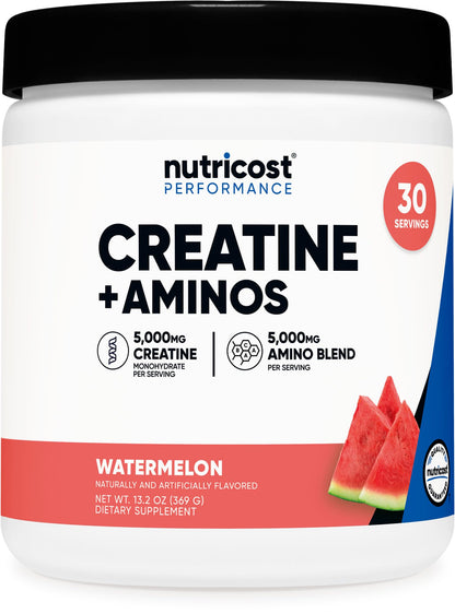 Nutricost Creatine + Aminos 30 Servings - Watermelon Flavor