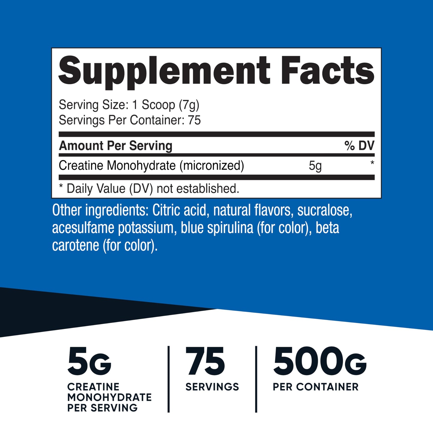 Nutricost Creatine Monohydrate Powder – Coastal Explosion (500g) | Micronized, Vegan, GMO-Free, Gluten Free