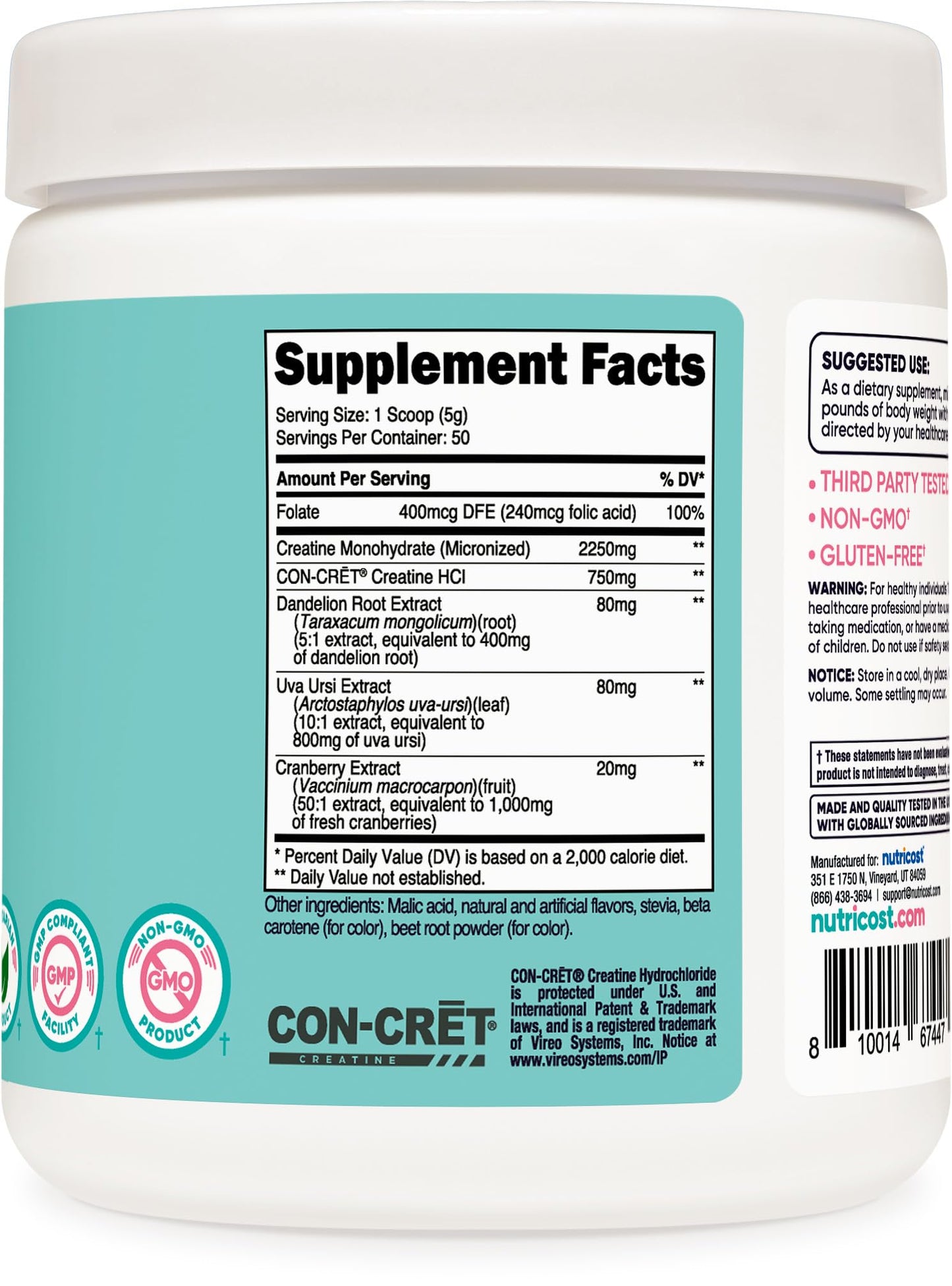 Nutricost Creatine Monohydrate Powder for Women – Peach Mango, 50 Servings
