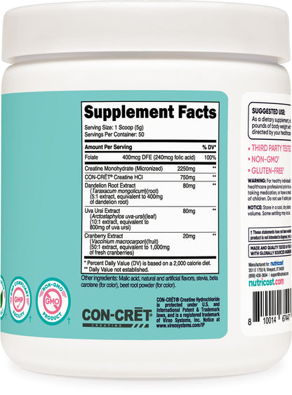 Nutricost Creatine Monohydrate Powder for Women – Peach Mango, 50 Servings