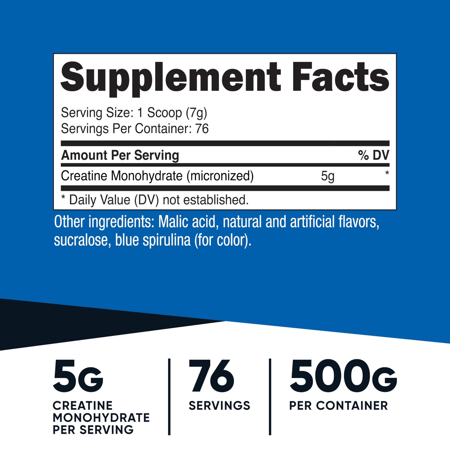Nutricost Creatine Monohydrate Powder Blue Raspberry - 500 g | 1.1 LBS