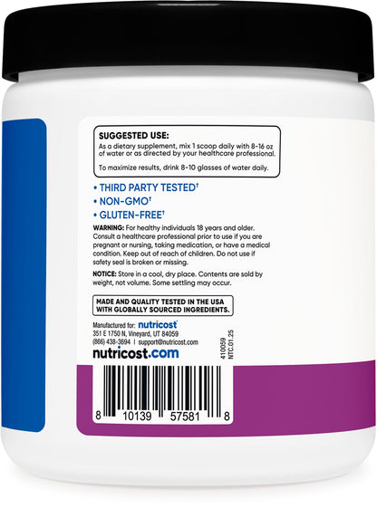 Nutricost Creatine Monohydrate + Hydration Grape (30 Servings) - 5,000mg/Serving + 7 Vitamins & Minerals