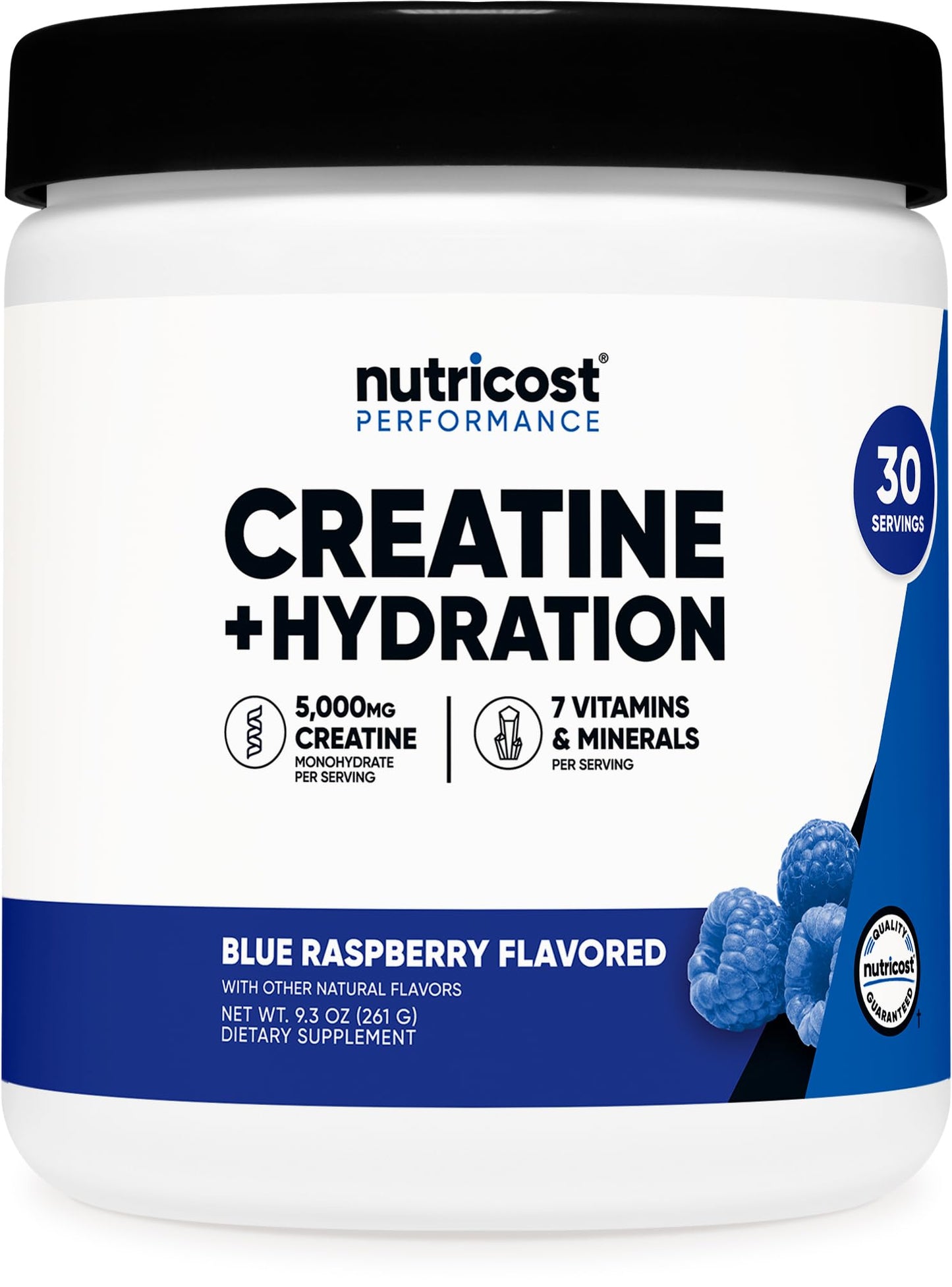 Nutricost Creatine Monohydrate + Hydration Blue Raspberry – 30 Servings
