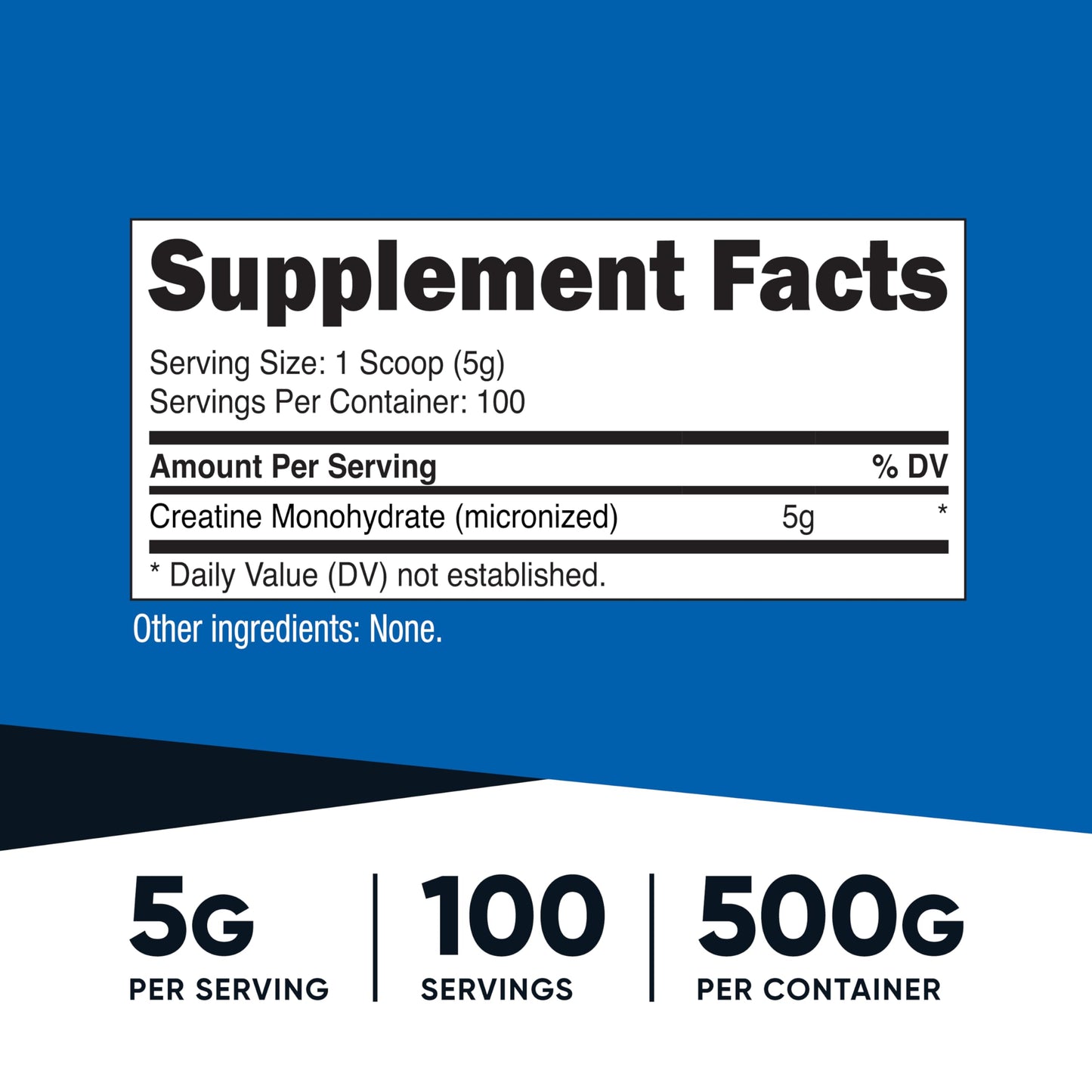 Nutricost Creatine Monohydrate Micronized Powder 500g – 5g Serving, 100 Servings