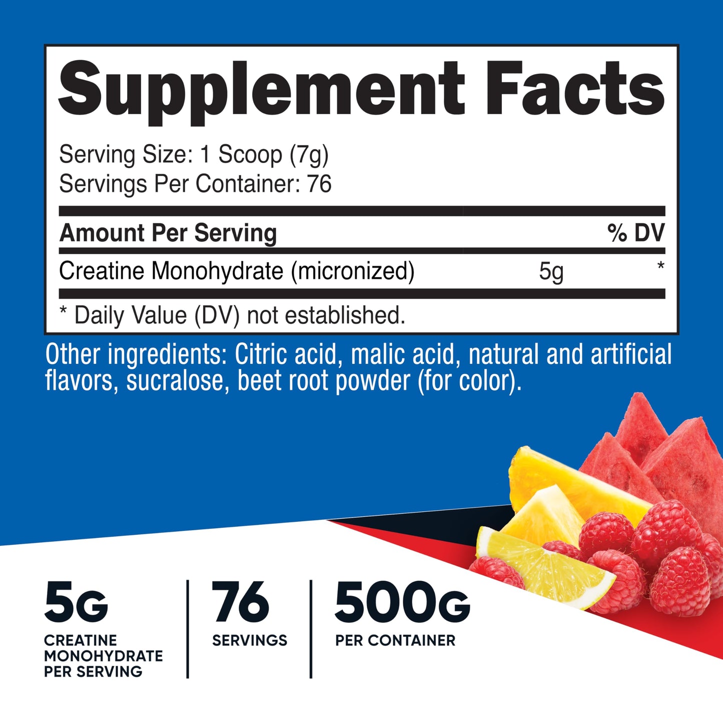 Nutricost Creatine Monohydrate Powder – Fruit Punch 500g