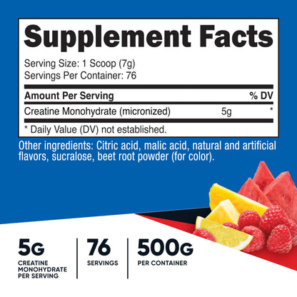 Nutricost Creatine Monohydrate Powder – Fruit Punch 500g