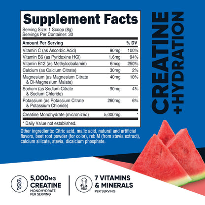Nutricost Creatine Monohydrate & Hydration Watermelon 30 Servings