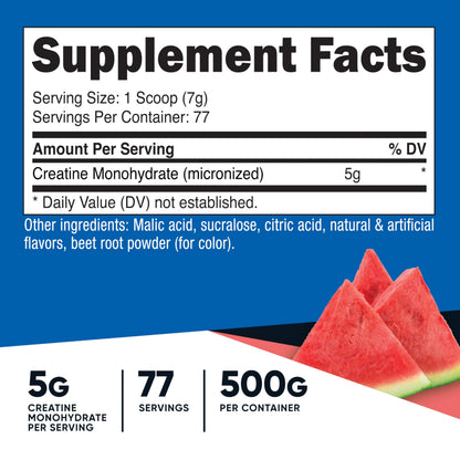 Nutricost Creatine Monohydrate Powder (Watermelon, 500g) – Vegan, Non-GMO, Gluten Free