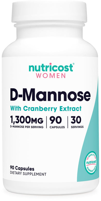 Nutricost D-Mannose with Cranberry Extract 1300mg - 90 Capsules