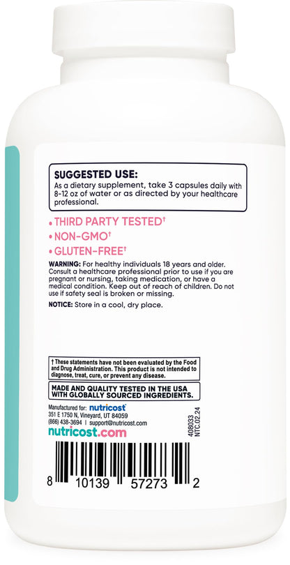 Nutricost D-Mannose with Cranberry Extract for Women – 1300mg | 180 Capsules