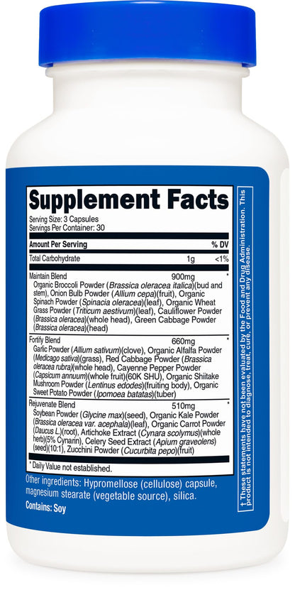 Nutricost Daily Vegetables 90 Capsules (30 Servings) – 17 Vegetable Blend