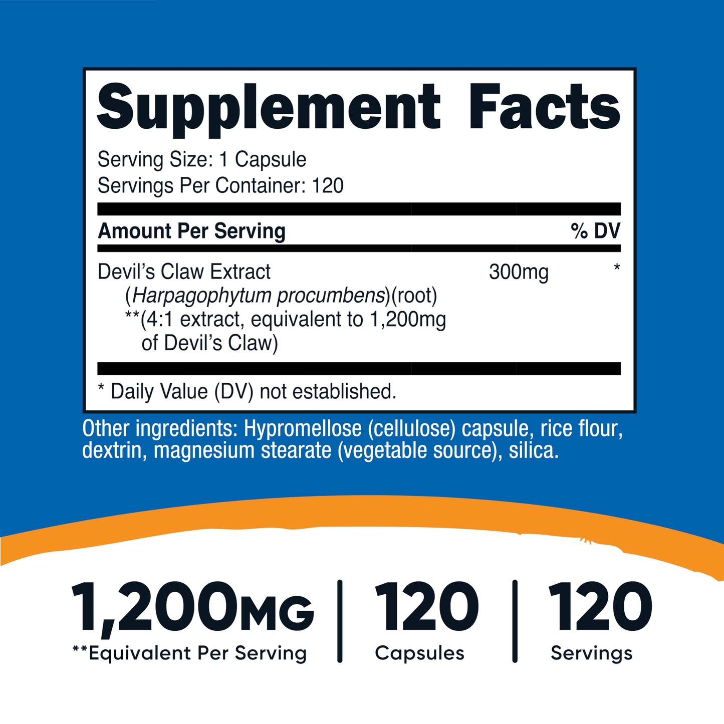 Nutricost Devils Claw 1200mg - 120 Veggie Caps - Non-GMO & Gluten Free
