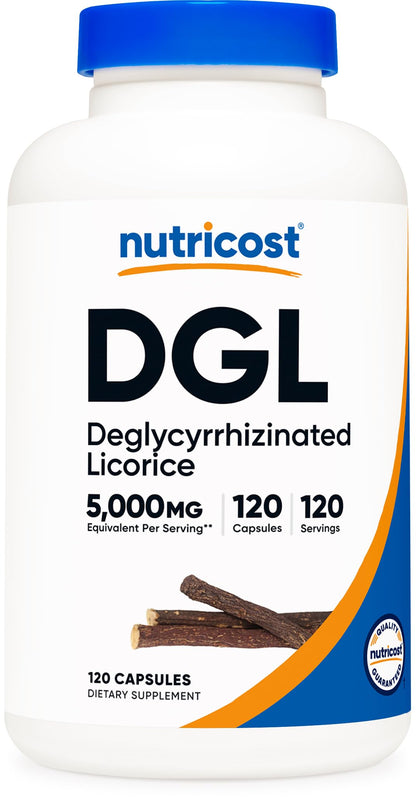 Nutricost DGL Deglycyrrhizinated Licorice Extract Capsules (500mg Extract, 120 Servings) - Non-GMO, Vegan