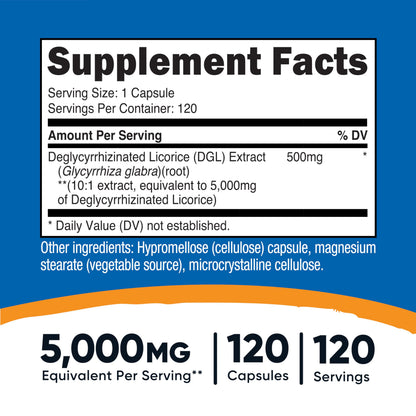 Nutricost DGL Deglycyrrhizinated Licorice Extract Capsules (500mg Extract, 120 Servings) - Non-GMO, Vegan