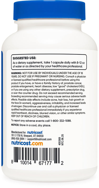 Nutricost DHEA 100mg, 240 Capsules - Gluten Free, Soy Free, Non-GMO, Supplement