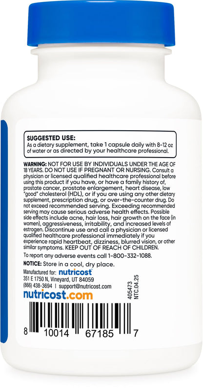Nutricost DHEA 25mg - 120 Capsules | Gluten Free, Non-GMO, Soy Free