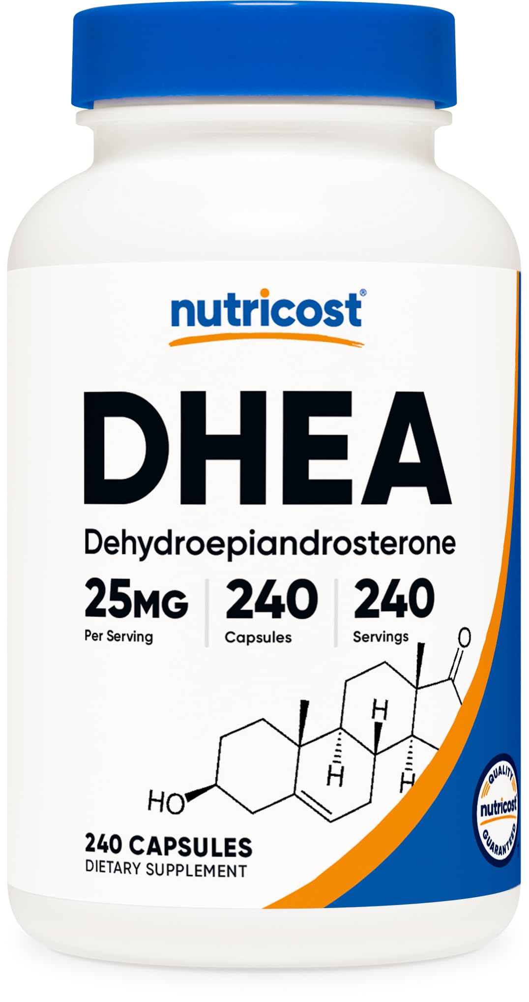 Nutricost DHEA 25mg – 240 Capsules, Gluten Free, Soy Free, Non-GMO