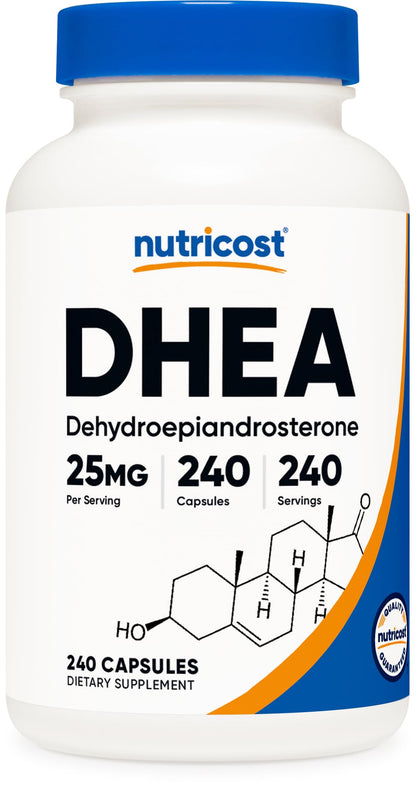 Nutricost DHEA 25mg – 240 Capsules, Gluten Free, Soy Free, Non-GMO