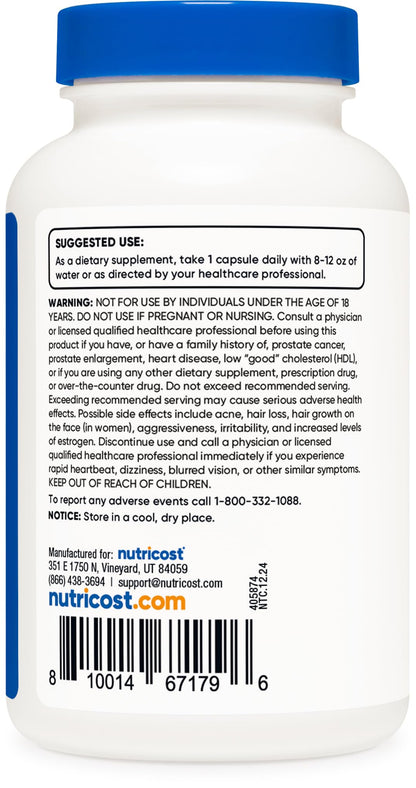 Nutricost DHEA 25mg – 240 Capsules, Gluten Free, Soy Free, Non-GMO