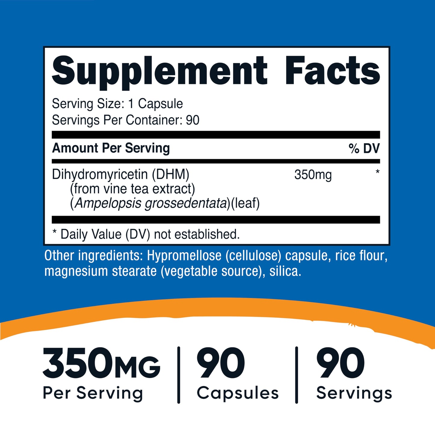 Nutricost Dihydromyricetin (DHM) Capsules 350mg – 90 Capsules, Vegan, Non-GMO, 90 Servings