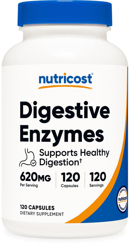 Nutricost Digestive Enzymes 620mg - 120 Capsules | Complete Digestive Enzyme Supplement