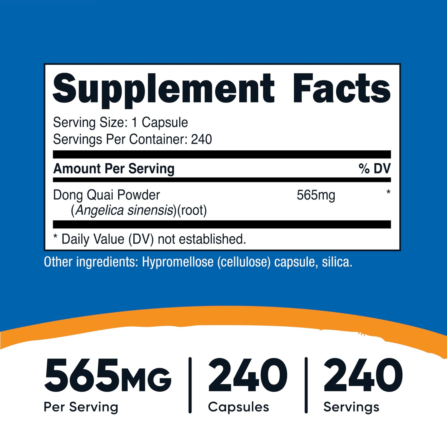 Nutricost Dong Quai 565mg – 240 Vegetarian Capsules | Non-GMO, Gluten Free