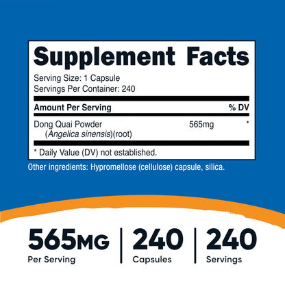 Nutricost Dong Quai 565mg – 240 Vegetarian Capsules | Non-GMO, Gluten Free