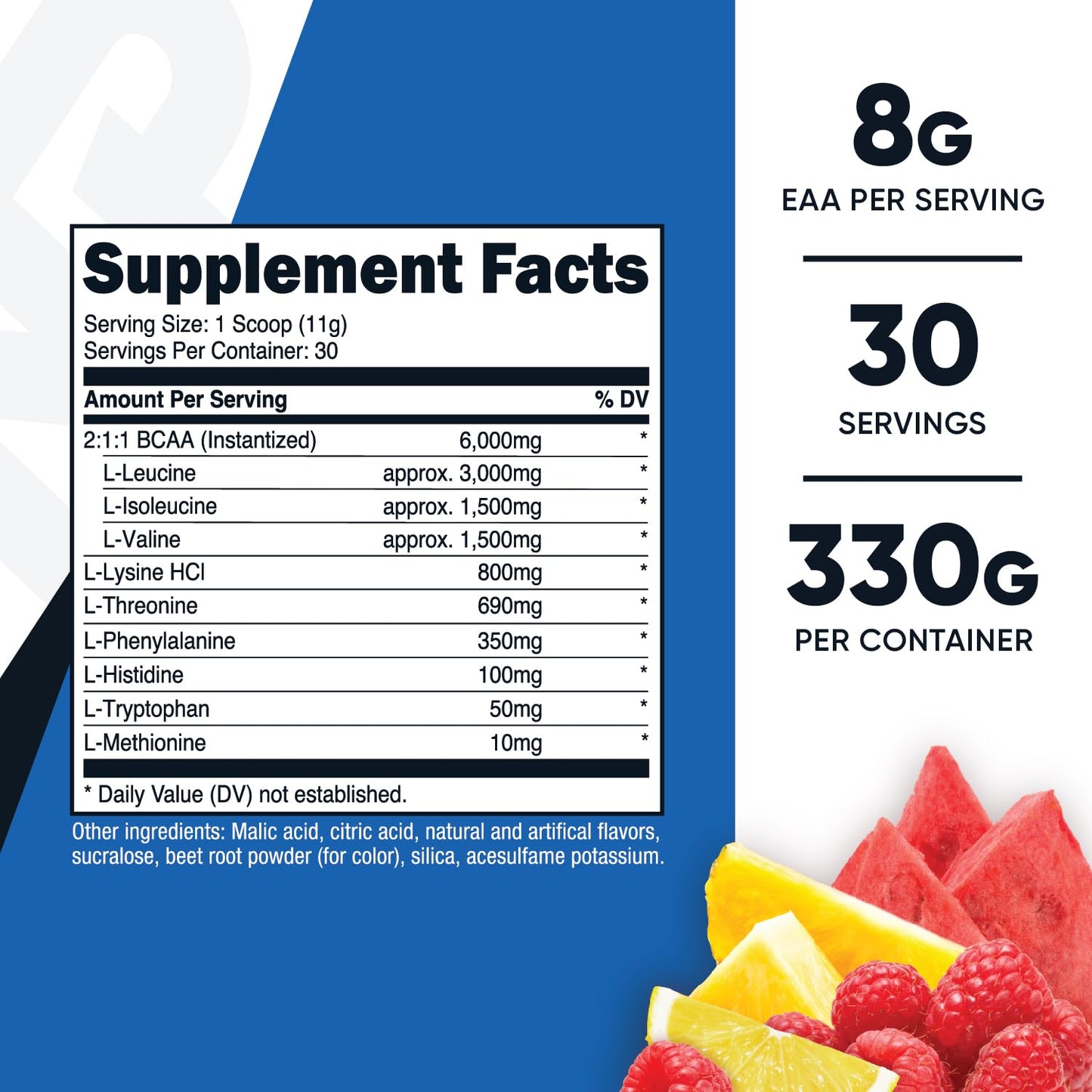 Nutricost EAA Powder 30 Servings (Fruit Punch) – Essential Amino Acids, Non-GMO, Gluten Free, Vegetarian Friendly
