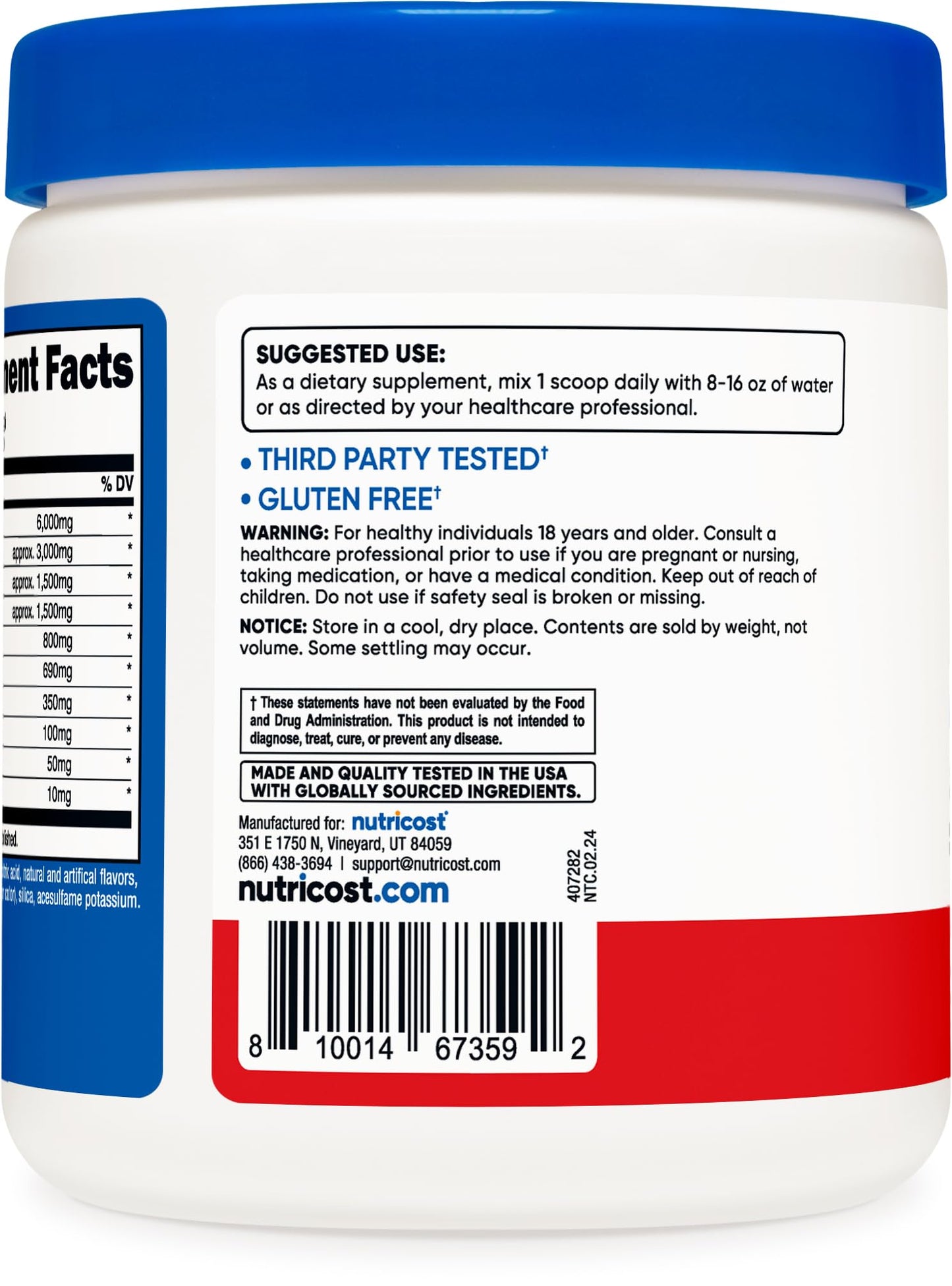 Nutricost EAA Powder 30 Servings (Fruit Punch) – Essential Amino Acids, Non-GMO, Gluten Free, Vegetarian Friendly