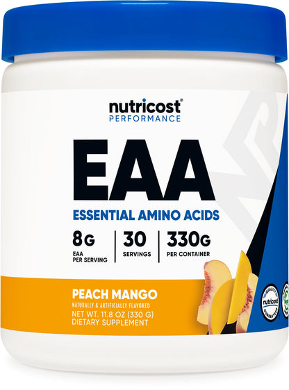 Nutricost EAA Powder Peach Mango – 30 Servings | Essential Amino Acids