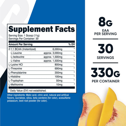 Nutricost EAA Powder Peach Mango – 30 Servings | Essential Amino Acids