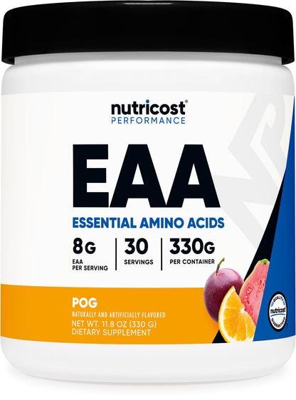 Nutricost EAA Powder 30 Servings - POG Flavor (Passion Fruit, Orange & Guava) - Essential Amino Acids