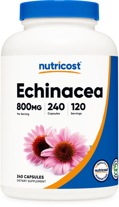 Nutricost Echinacea 800mg - 240 Vegetarian Capsules | Non-GMO, Gluten Free