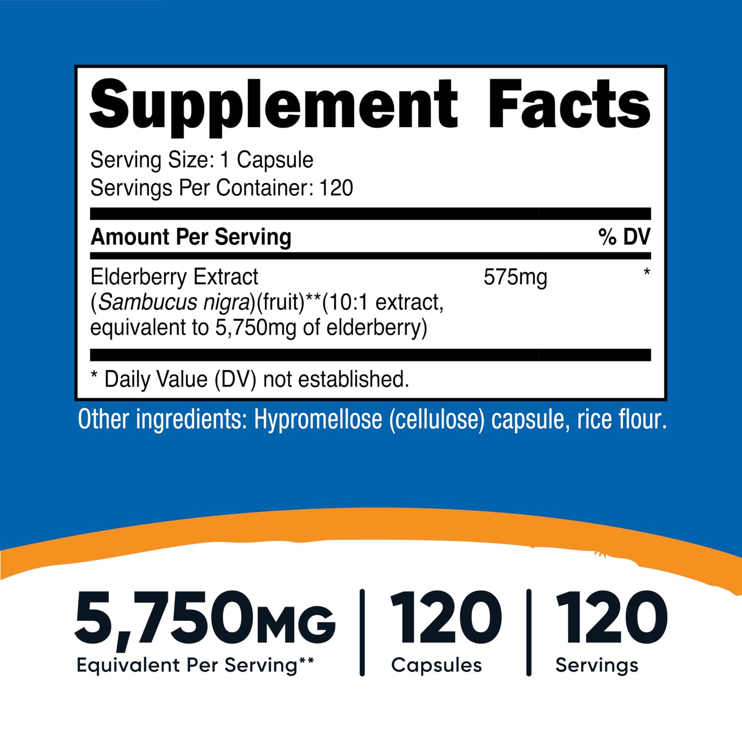 Nutricost Elderberry Capsules 575mg (120) – Pack of 2 | Black Elderberry, Vegetarian, Gluten Free, Non-GMO
