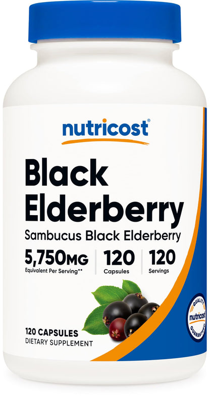 Nutricost Elderberry Capsules 575mg – 120 Servings, Gluten-Free & Non-GMO