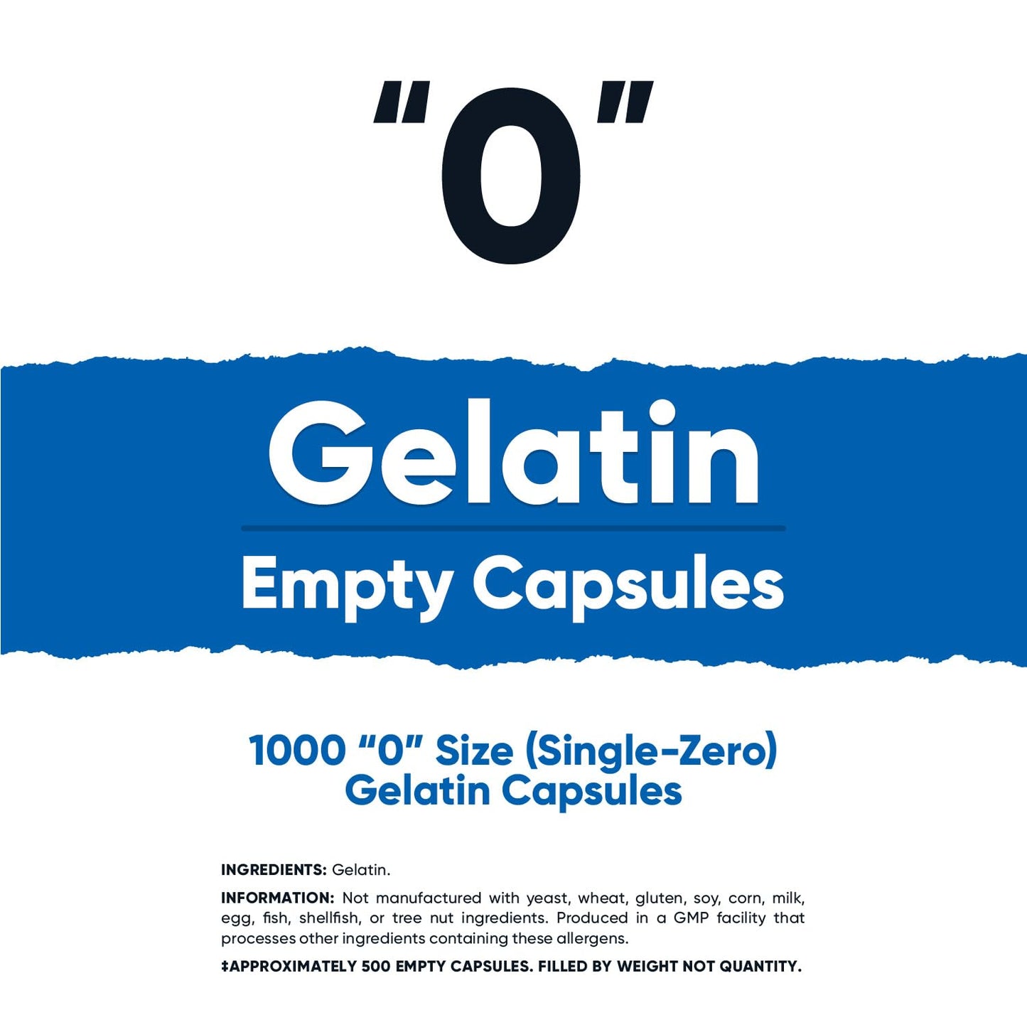 Nutricost Size 0 Empty Gelatin Capsules – 1,000 Clear, Kosher, Non-GMO