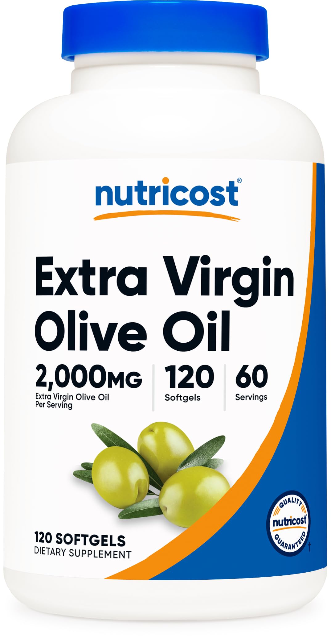 Nutricost Extra Virgin Olive Oil 2,000mg Softgels – 60 Servings, Gluten-Free & GMO-Free