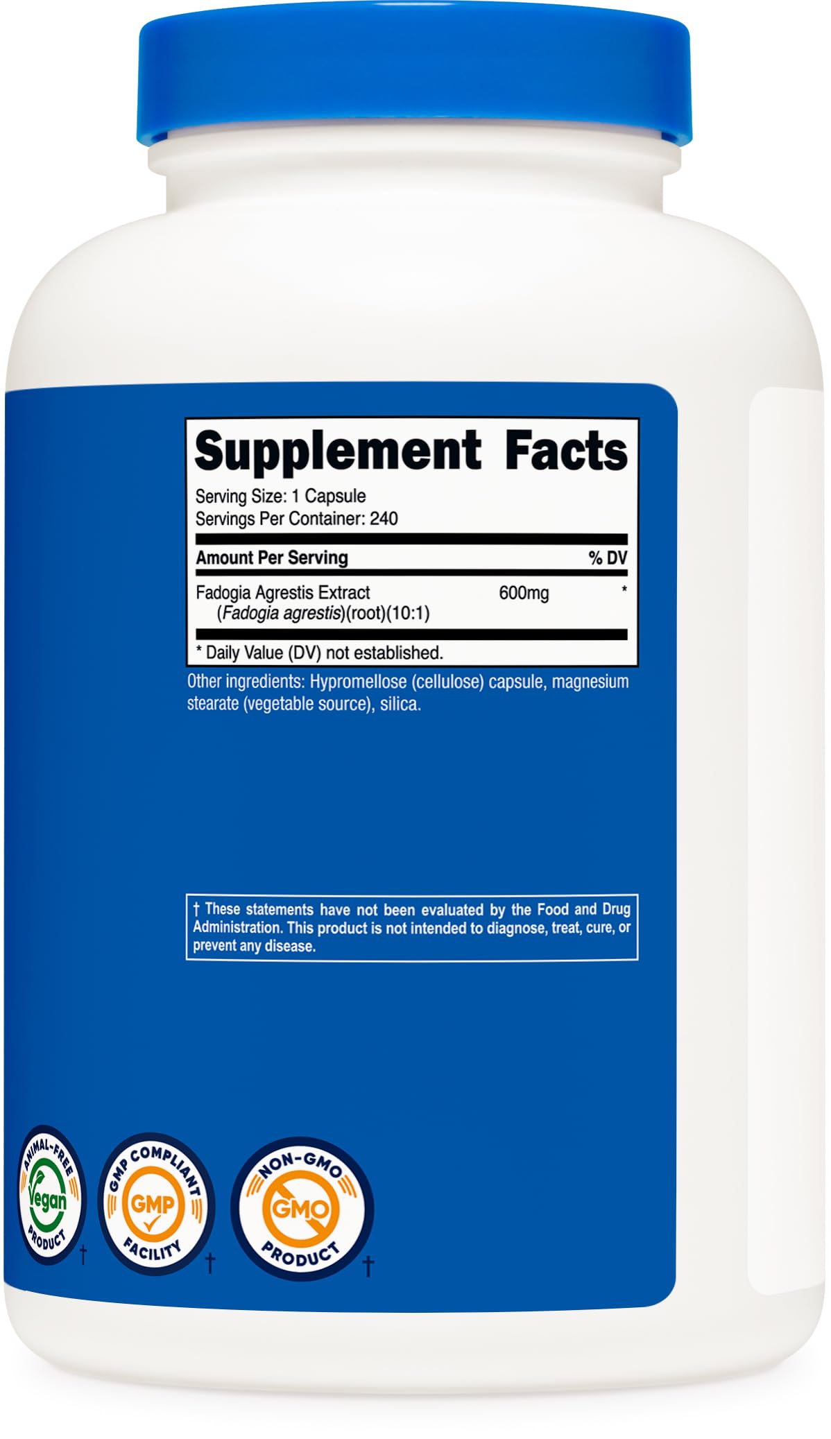 Nutricost Fadogia Agrestis 240 Capsules (600 mg per Serving) 10:1 Extract