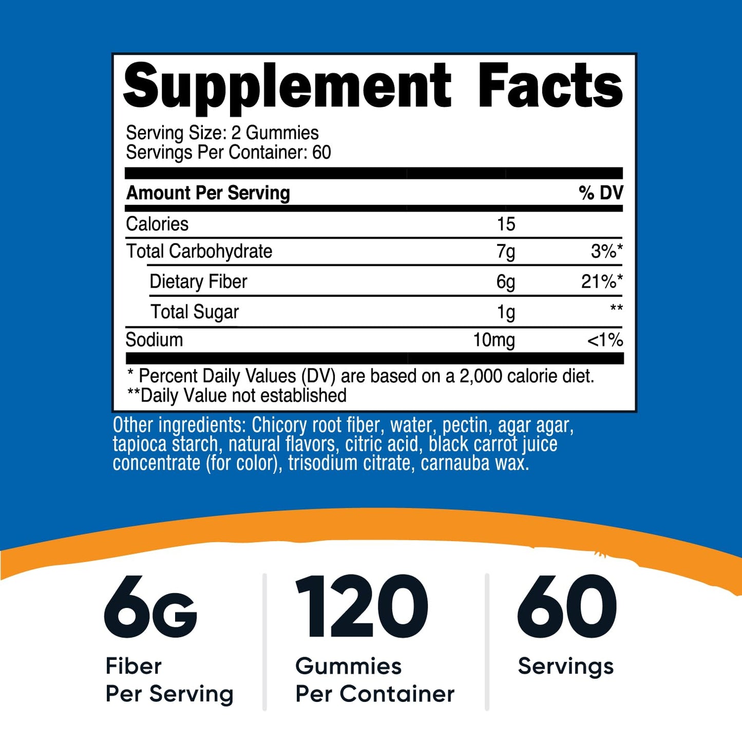 Nutricost Fiber Gummies (Berry Flavored) – 6g per Serving, 120 Gummies, Vegan