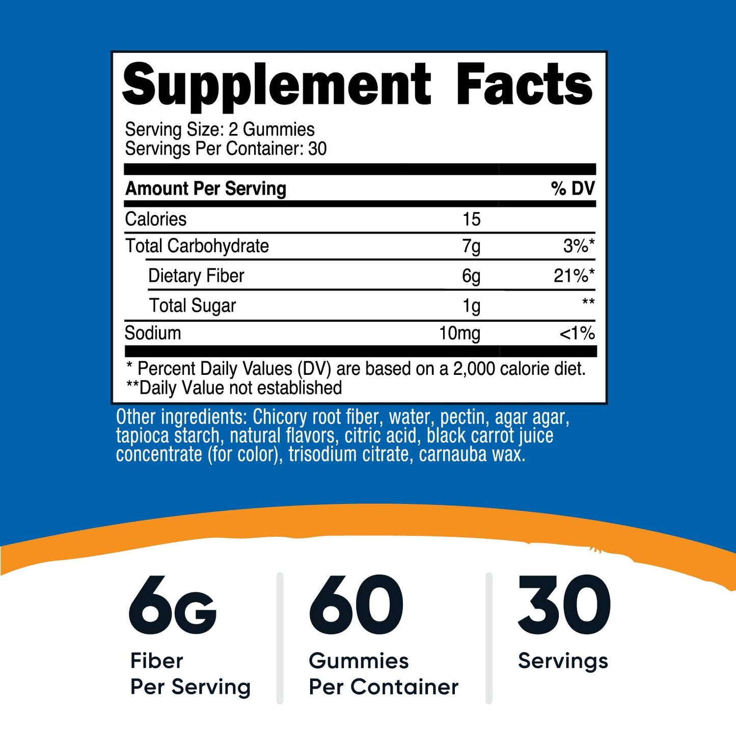 Nutricost Fiber Gummies Berry Fl flavored – 120 Gummies, 6g Fiber per Serving, Vegan, 60 Servings